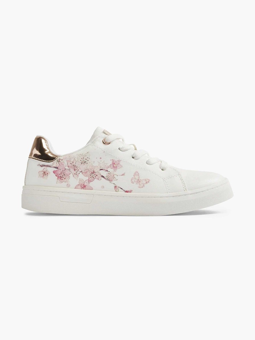 Graceland Weiser Sneaker Mit Blumendruck