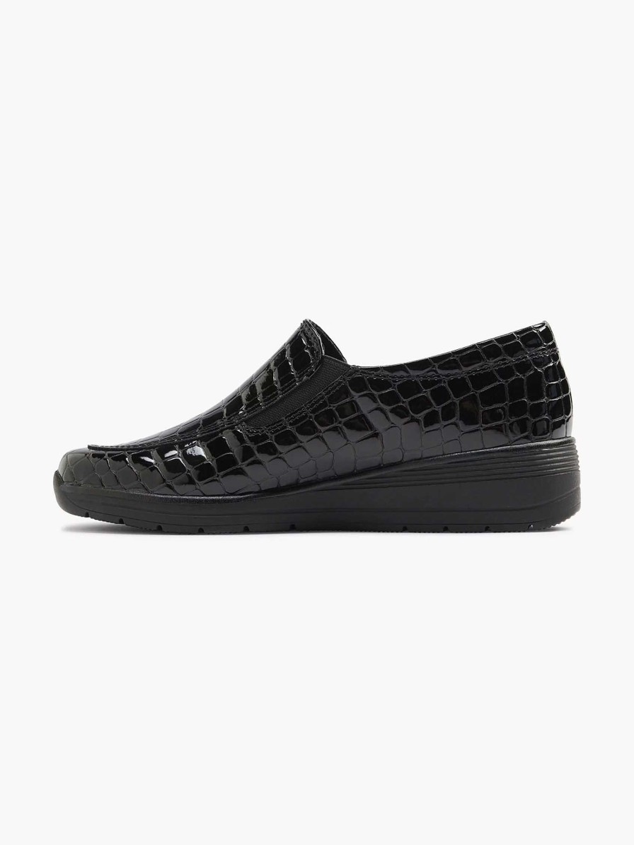 Easy Street Schwarzer Slip-On-Lack