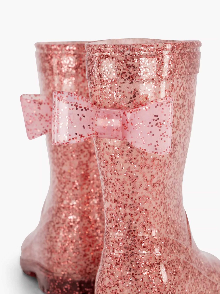 Landrover Rosa Regenstiefel-Glitzerschleife