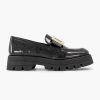 Oxmox Schwarzer Klobiger Loafer Aus Lackleder