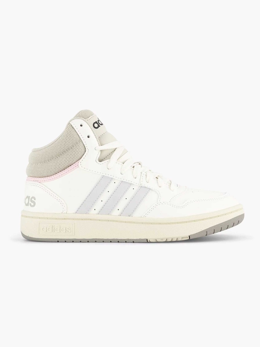 adidas White Hoops 3.0 Mid