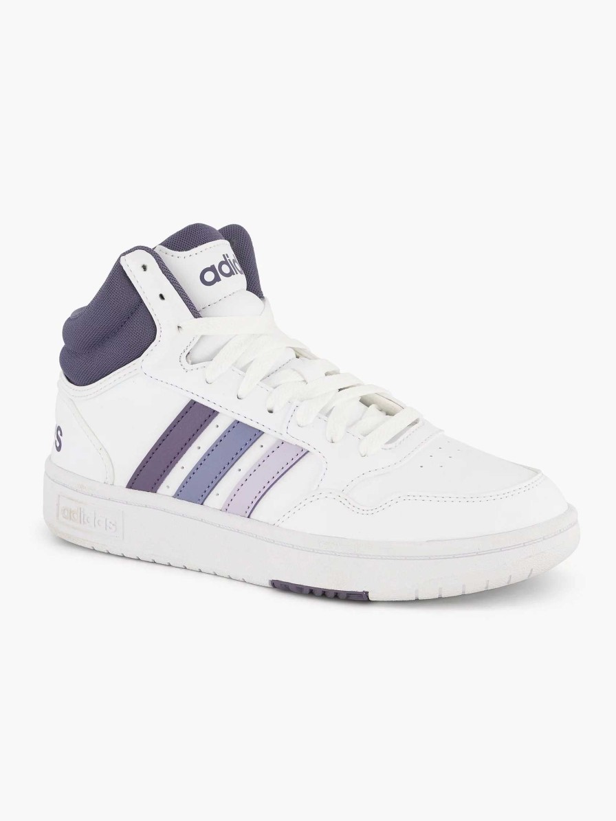 adidas White Hoops 3.0 Mid