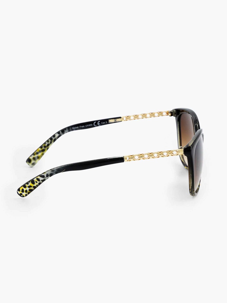 Graceland Schwarze Sonnenbrille Mit Leopardenmuster