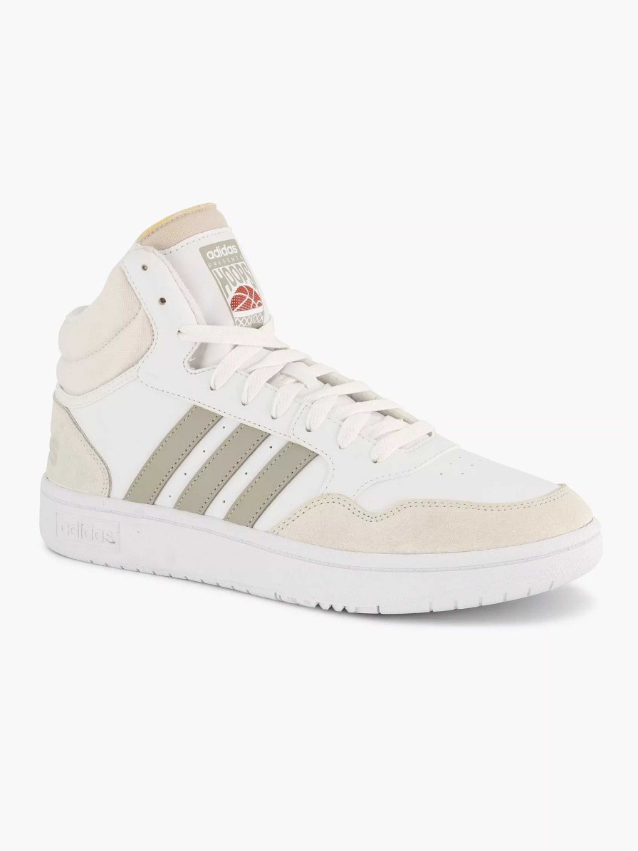 adidas White Hoops 3.0 Mid