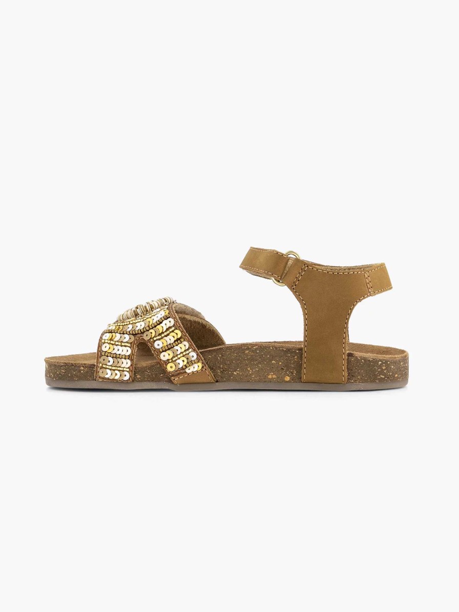 Limelight girl Cognacfarbene Leder-Sandalen