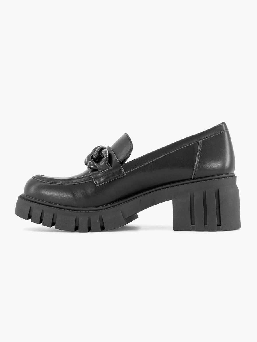 Oxmox Schwarze Klobige Loafer-Scharpenkette