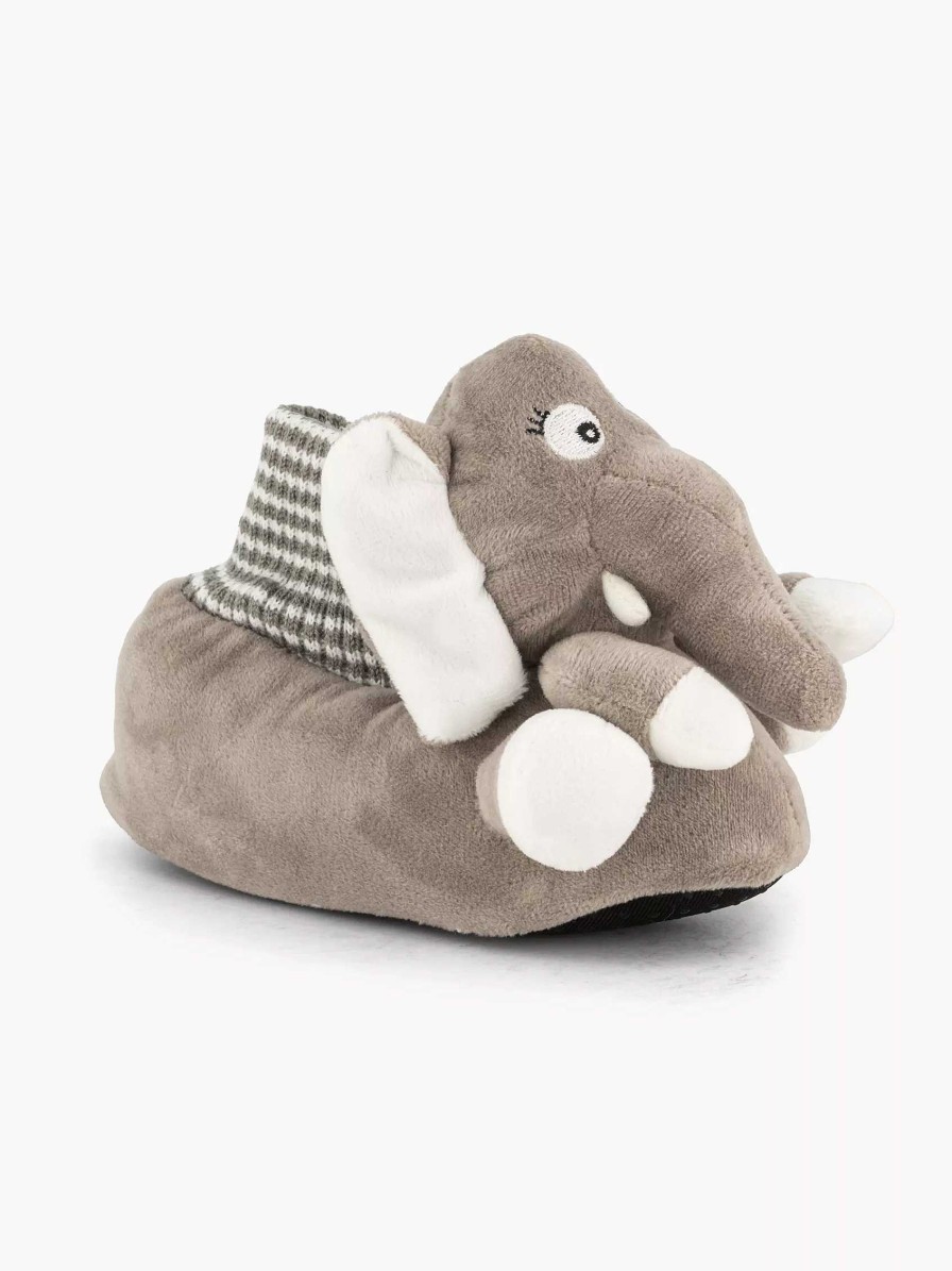 Bobbi-Shoes Grauer Pantoffel-Elefant