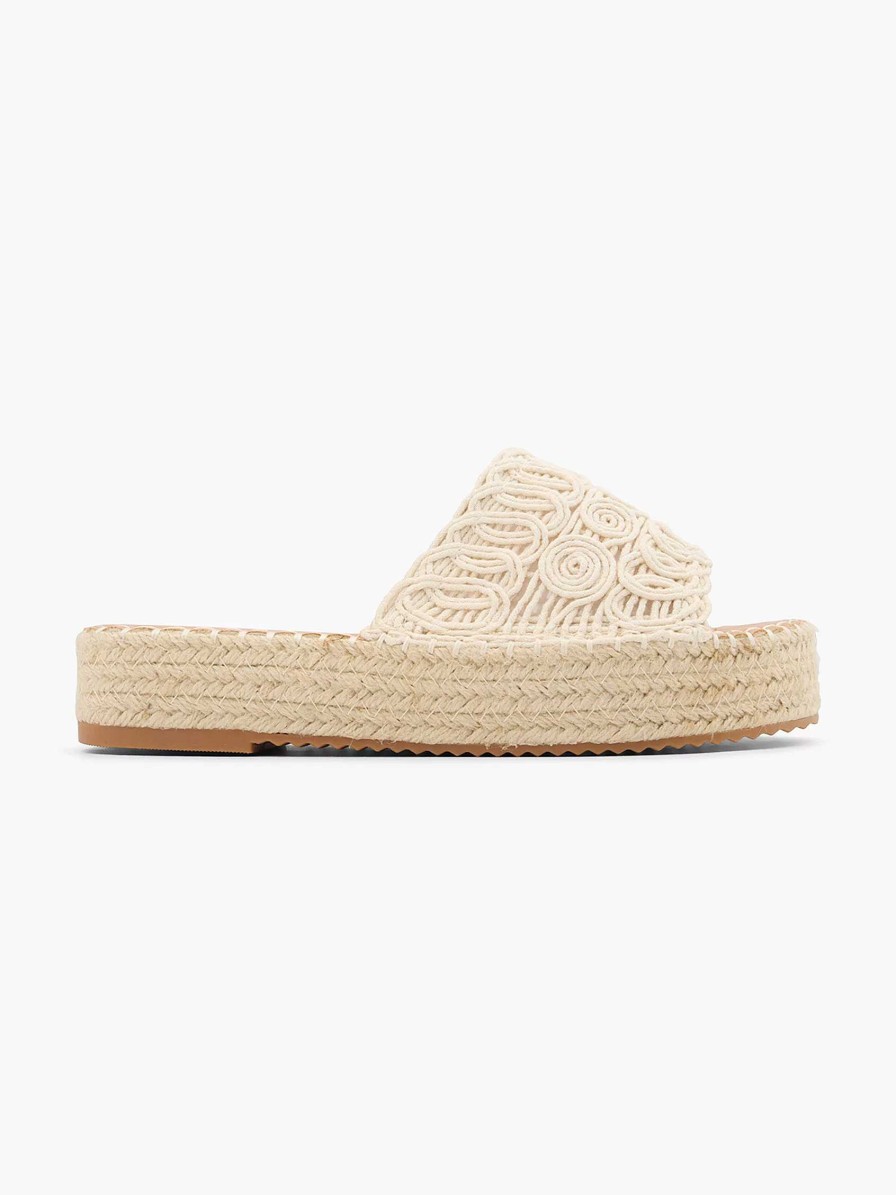 Graceland Cremefarbener Plateau-Slipper