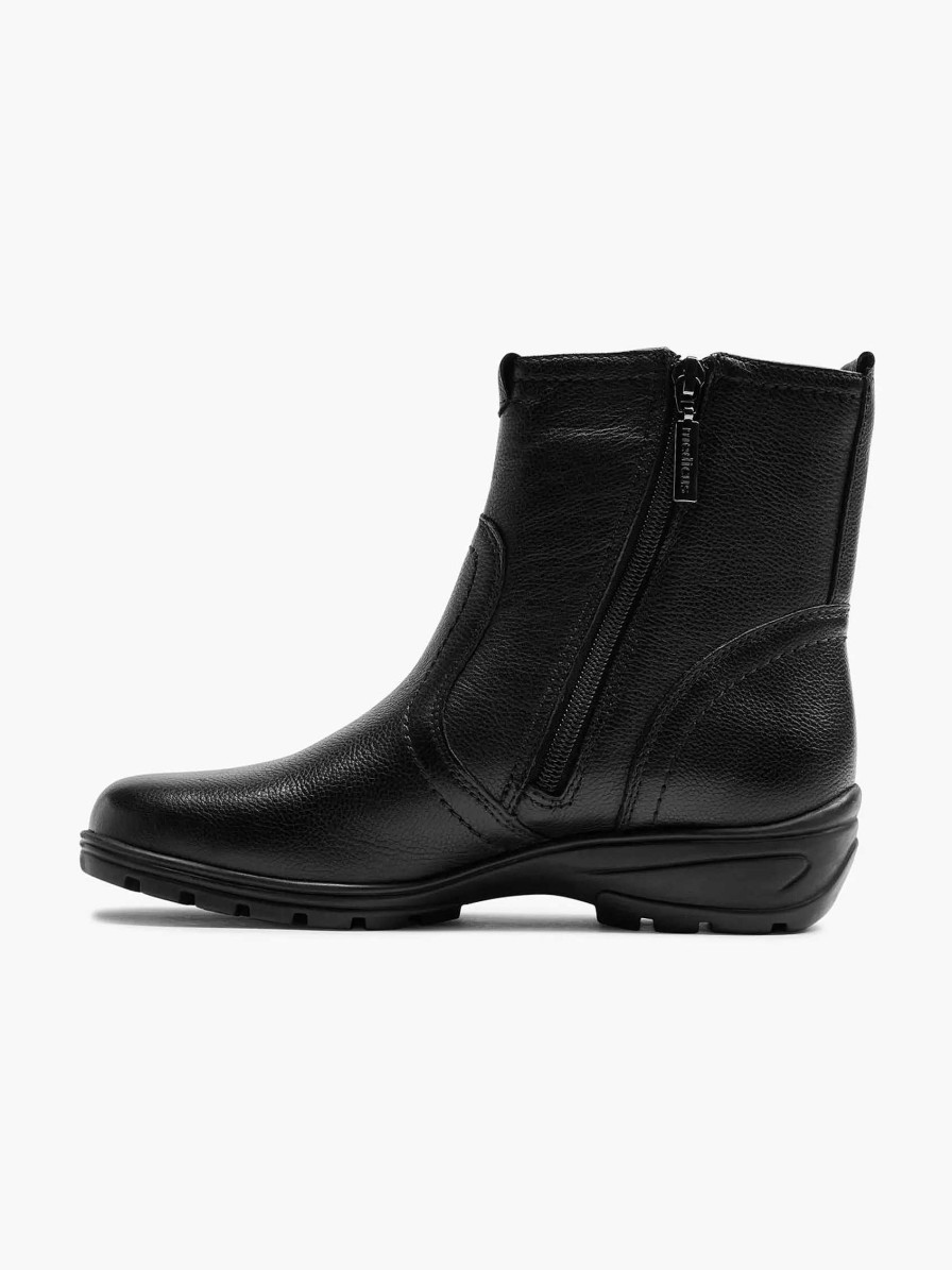 Medicus Komfort-Stiefelette Aus Schwarzem Leder