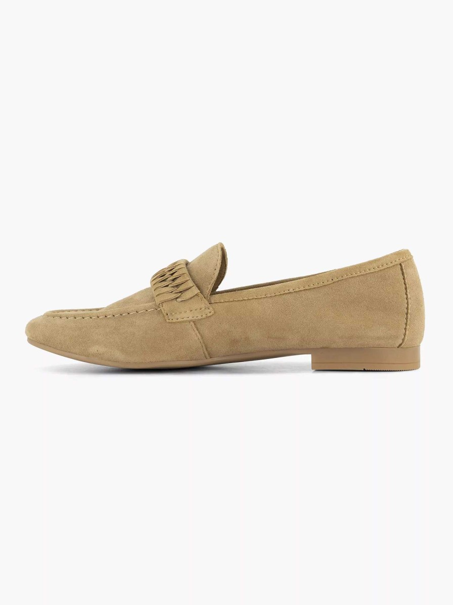 Esprit Beigefarbener Leder-Loafer