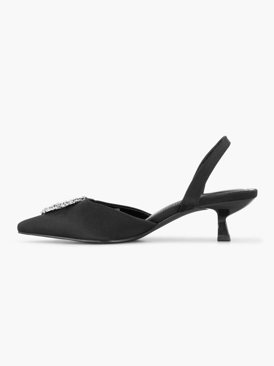 Graceland Schwarze Slingback-Strasssteine