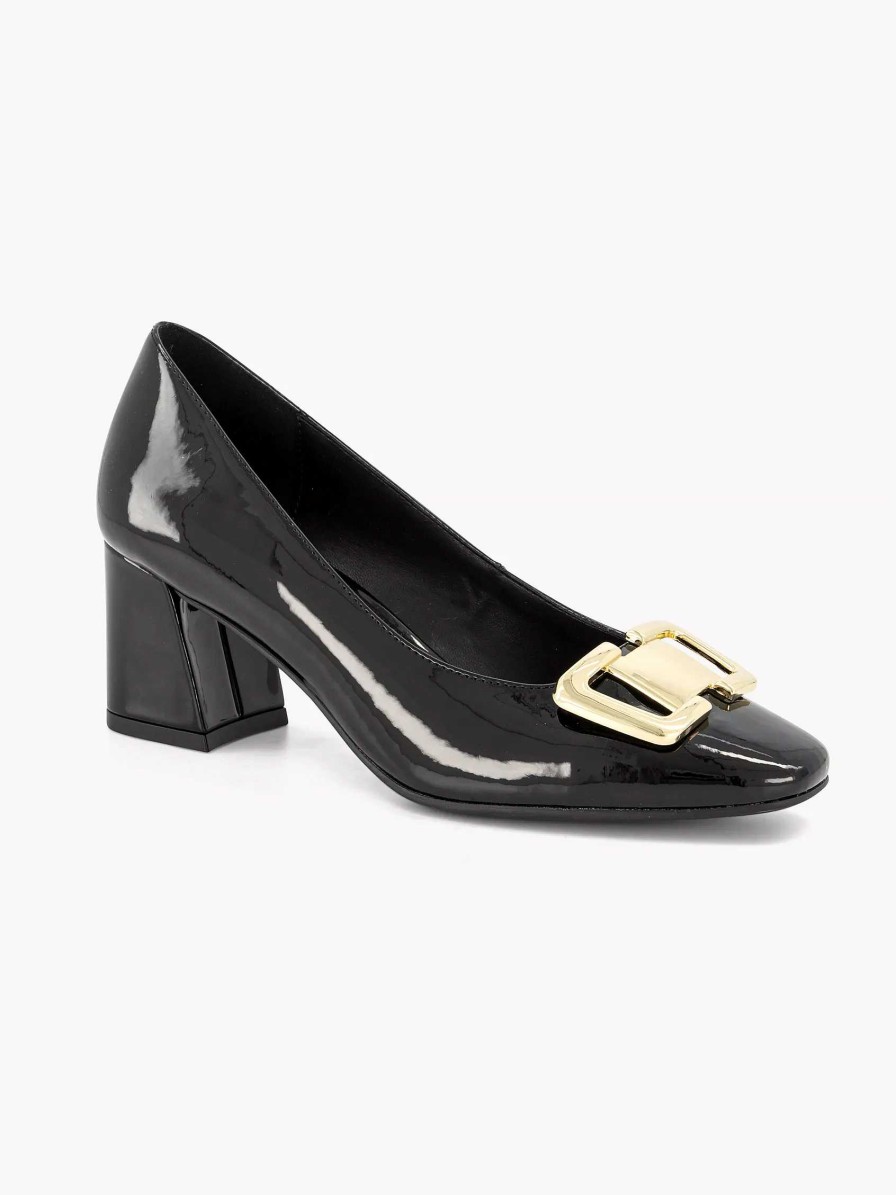 Graceland Schwarze Lackpumps-Zierschnalle