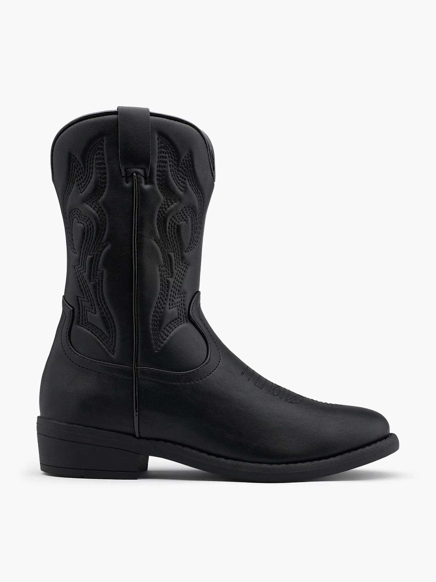 Oxmox Schwarzer Cowboystiefel