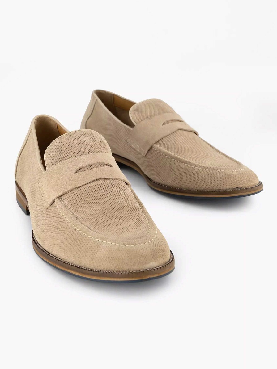 AM SHOE Beige Wildleder-Slipper