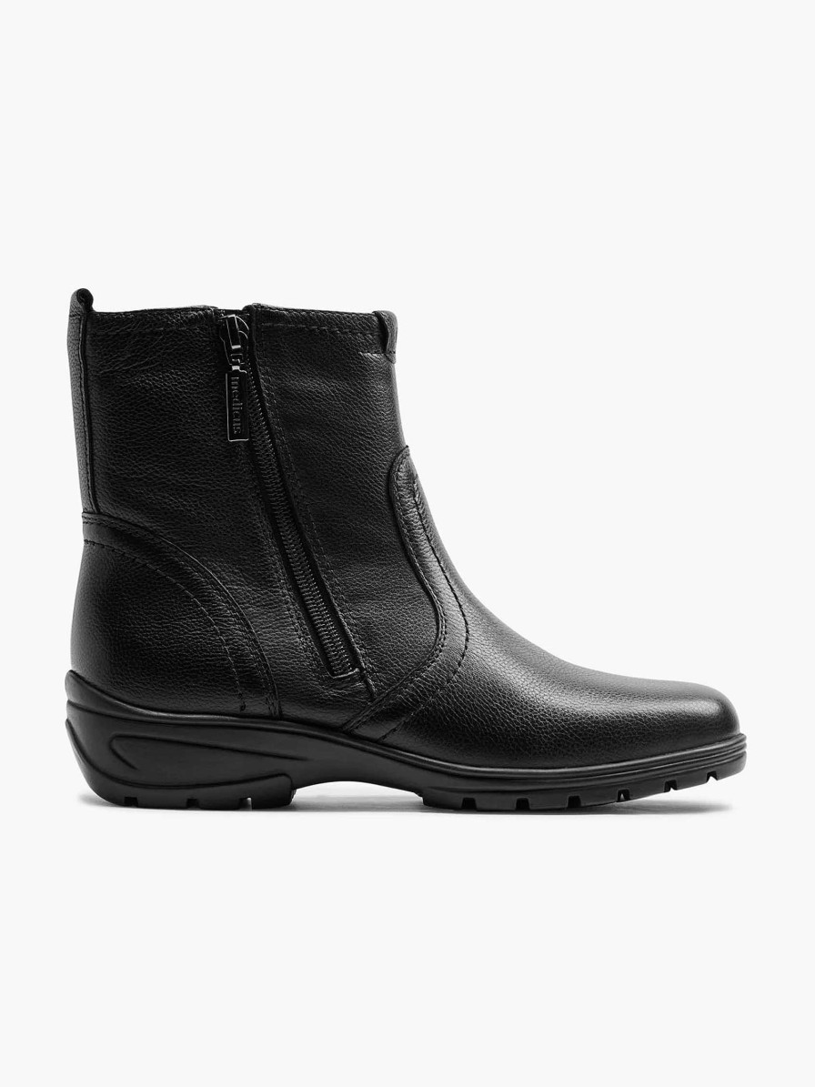 Medicus Komfort-Stiefelette Aus Schwarzem Leder