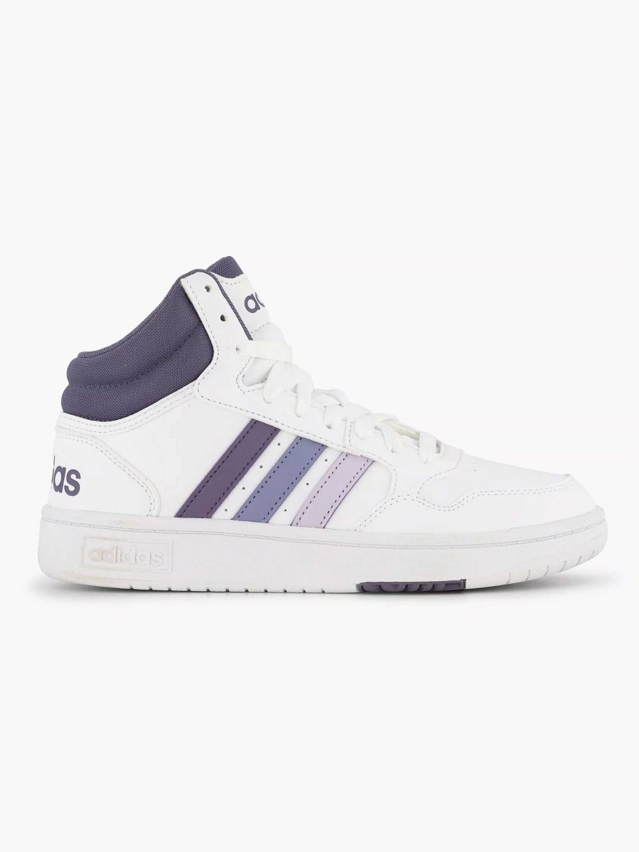 adidas White Hoops 3.0 Mid