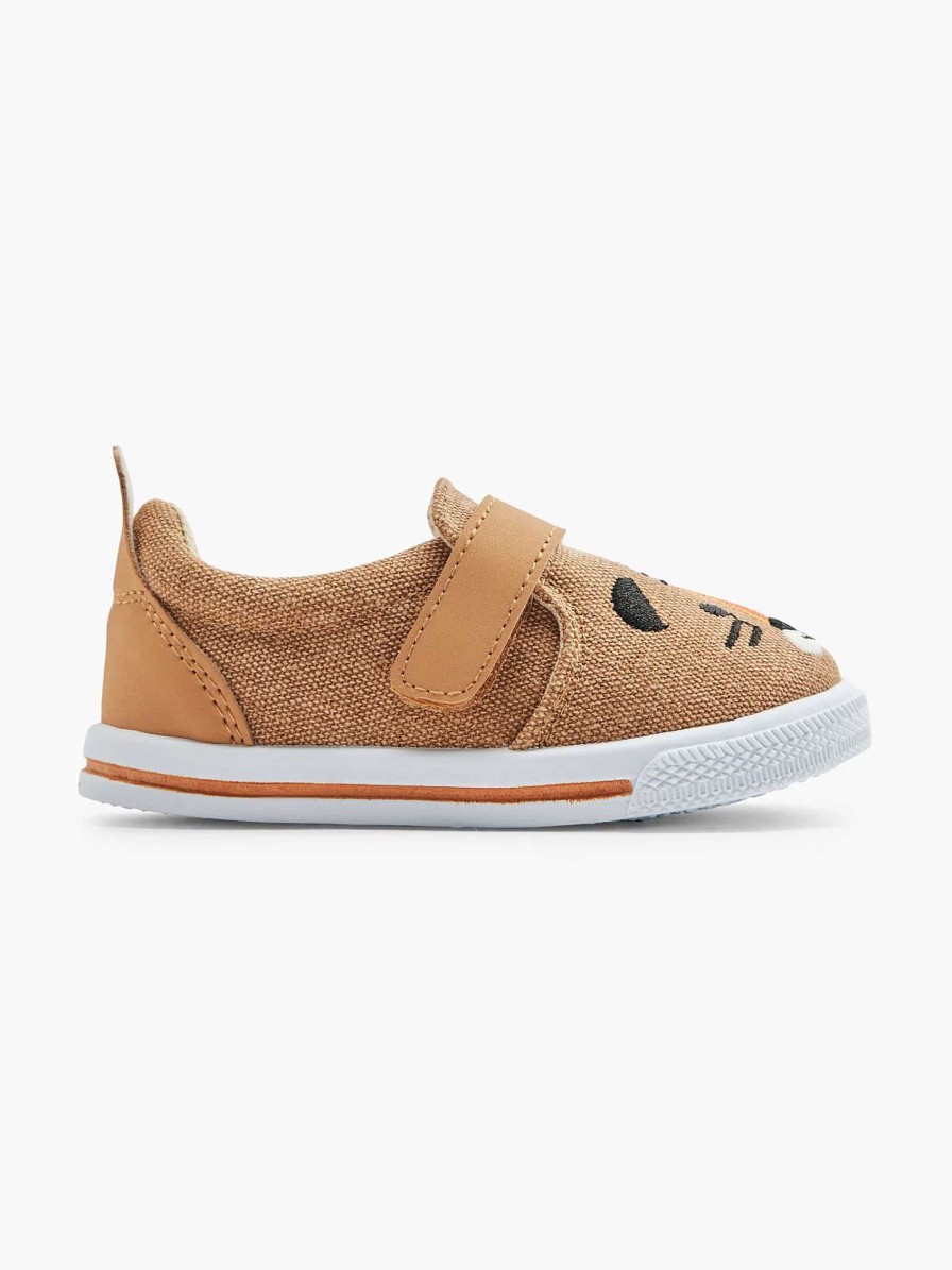 Bobbi-Shoes Cognacfarbener Canvas-Slip-On-Bar