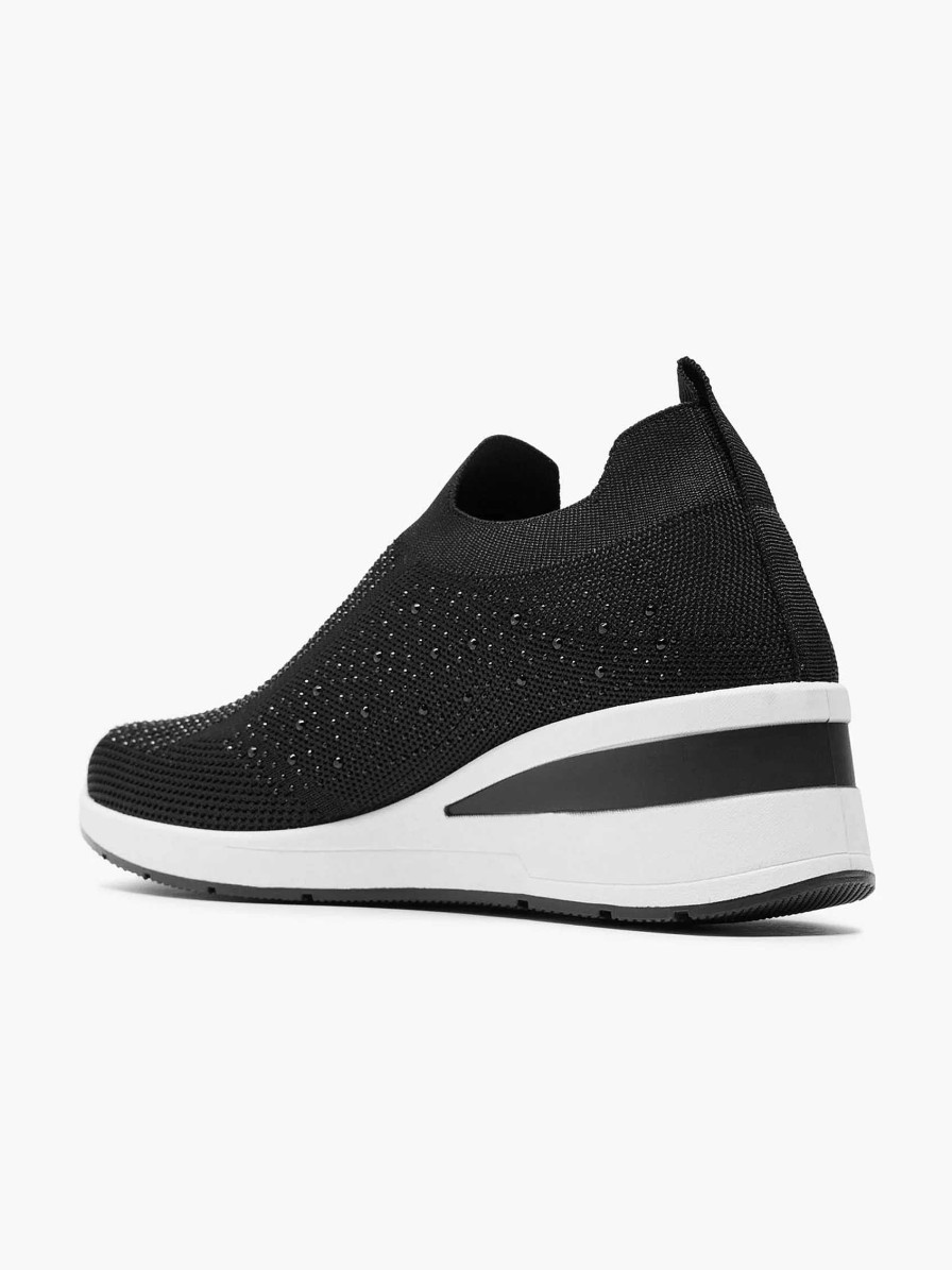 Graceland Schwarze Slip-On-Strasssteine