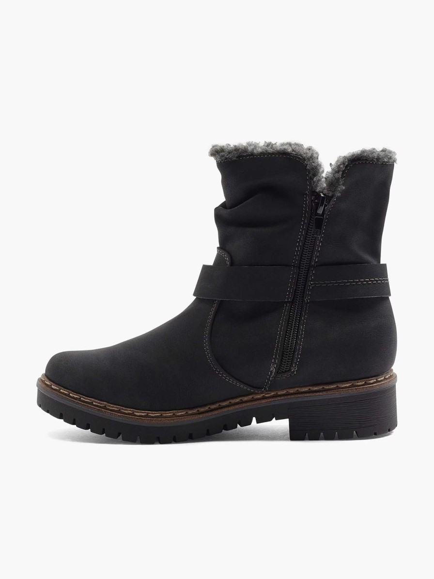 Easy Street Schwarze Stiefelette, Warm Gefuttert