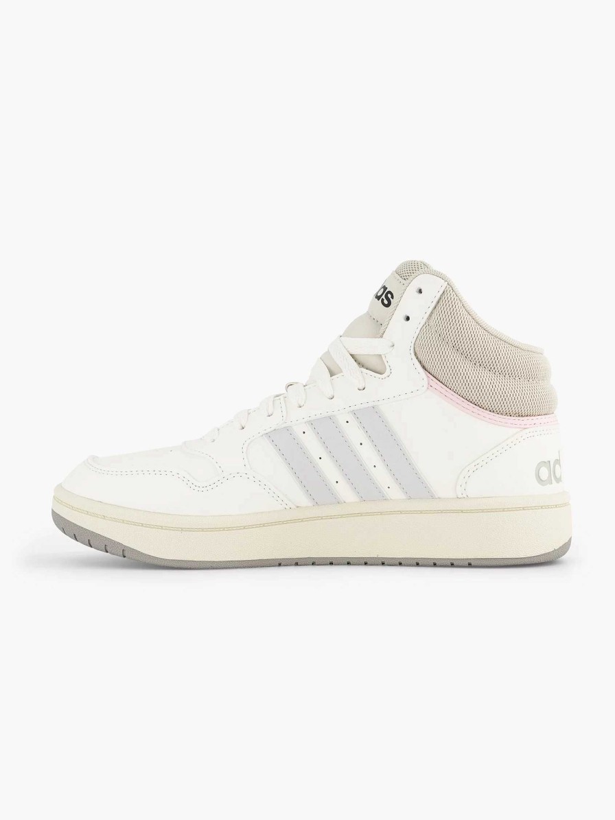 adidas White Hoops 3.0 Mid