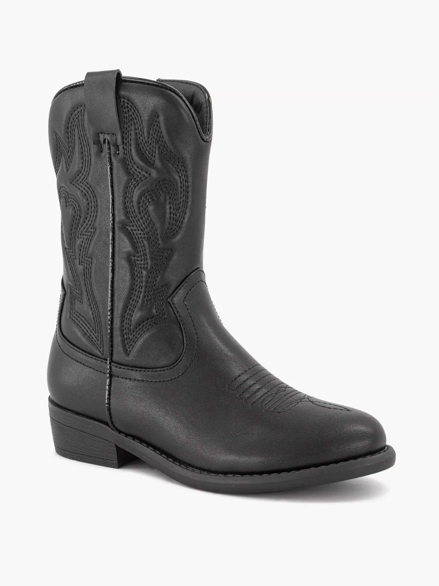 Oxmox Schwarzer Cowboystiefel