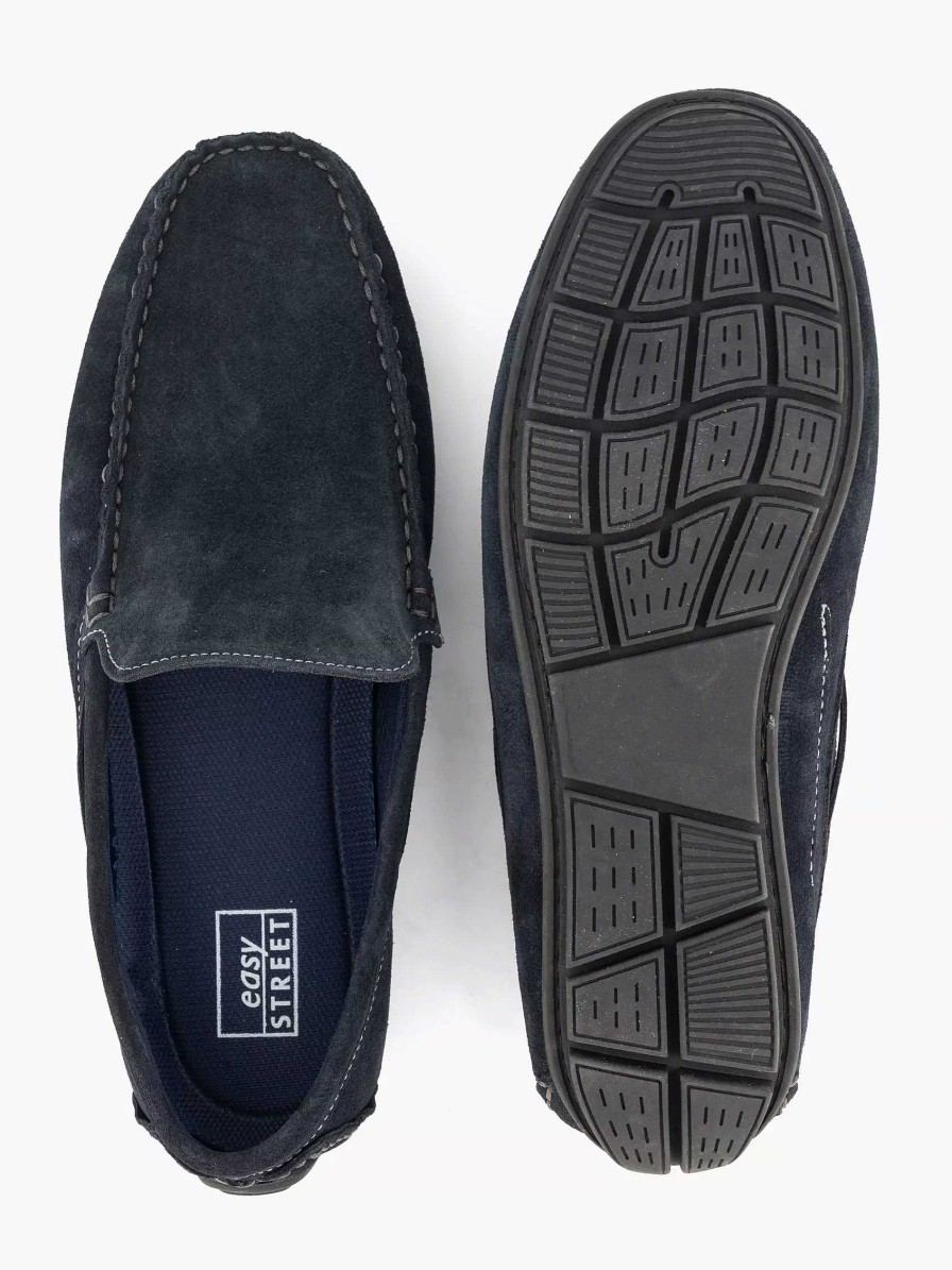 Easy Street Komfort-Slipper Aus Blauem Wildleder