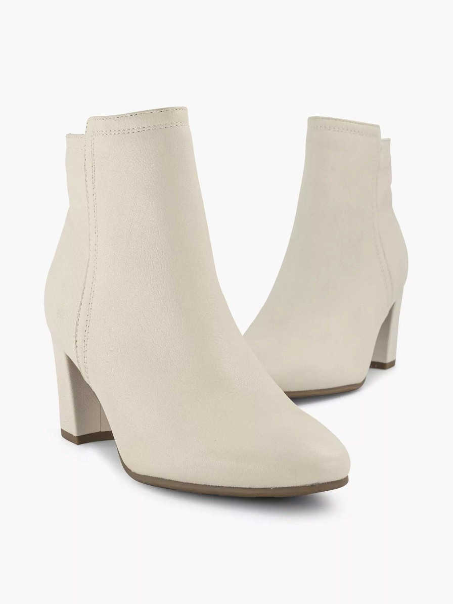 5th Avenue Cremefarbene Lederstiefelette