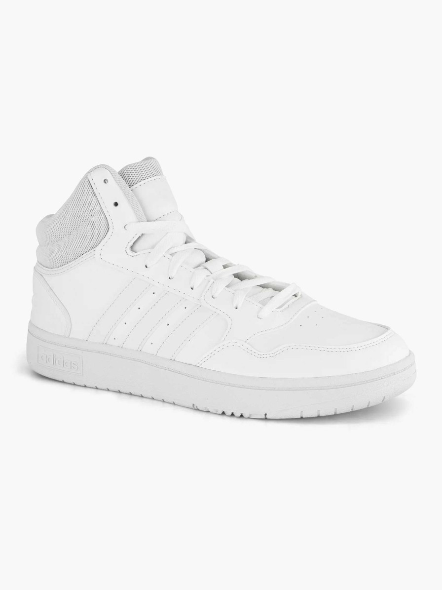 adidas White Hoops 3.0 Mid