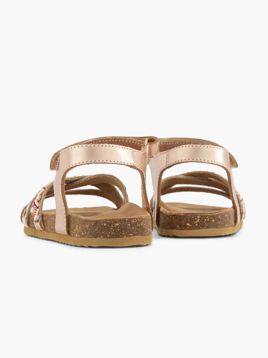 Limelight girl Goldfarbene Leder-Sandalen