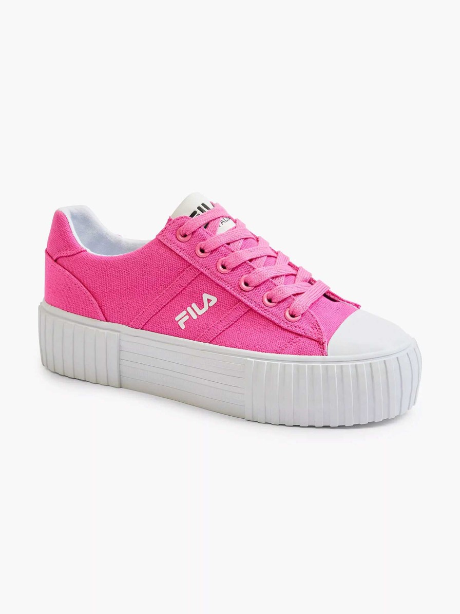 FILA Rosa Plateau-Canvas-Sneaker